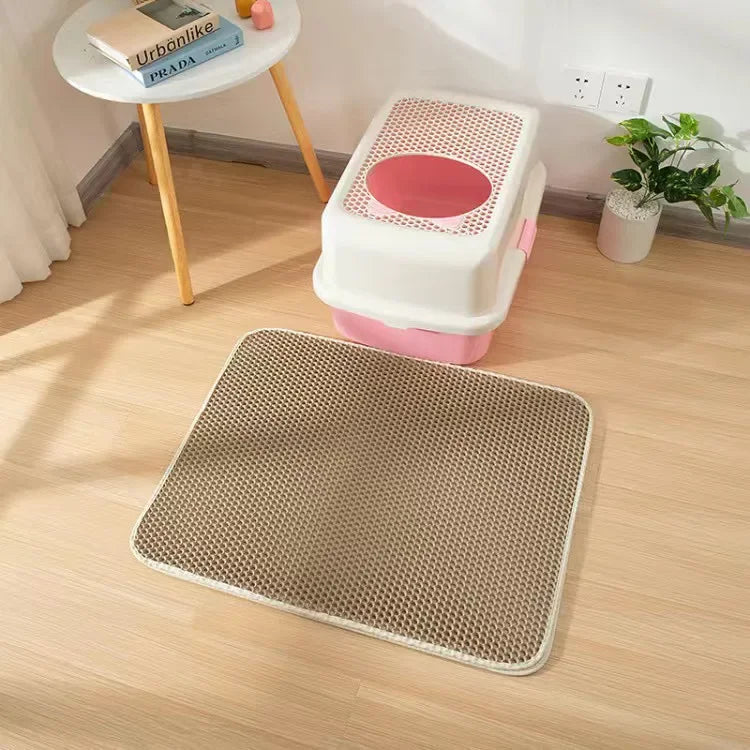 Double-Layer Waterproof Cat Litter Mat – Non-Slip, Easy-Clean Trap Pad for Litter Boxes