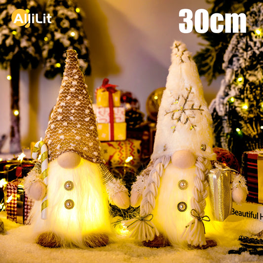 LED Christmas Gnome – Glowing Faceless Doll Decoration 30cm