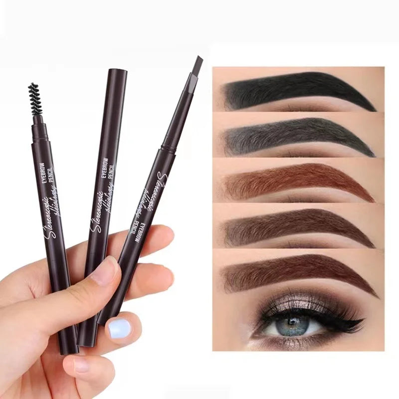 2-in-1 Waterproof Eyebrow Pencil & Brush – Long-Lasting, Smudge-Proof, & Natural Finish