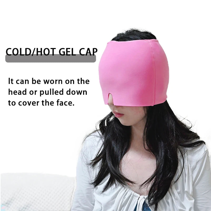 Migraine Relief Ice Headache Hat – Cold Therapy Cap & Eye Mask for Pain & Stress Relief