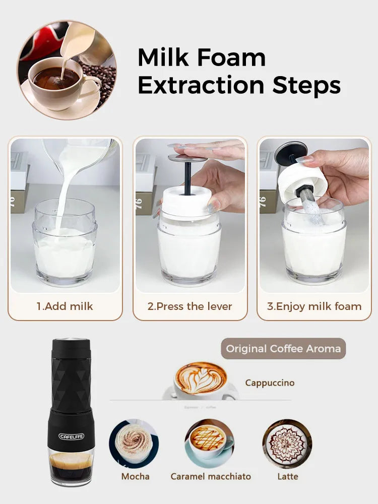 Portable Hand-Press Espresso Maker | Enjoy Hot & Cold Brew on the Move.