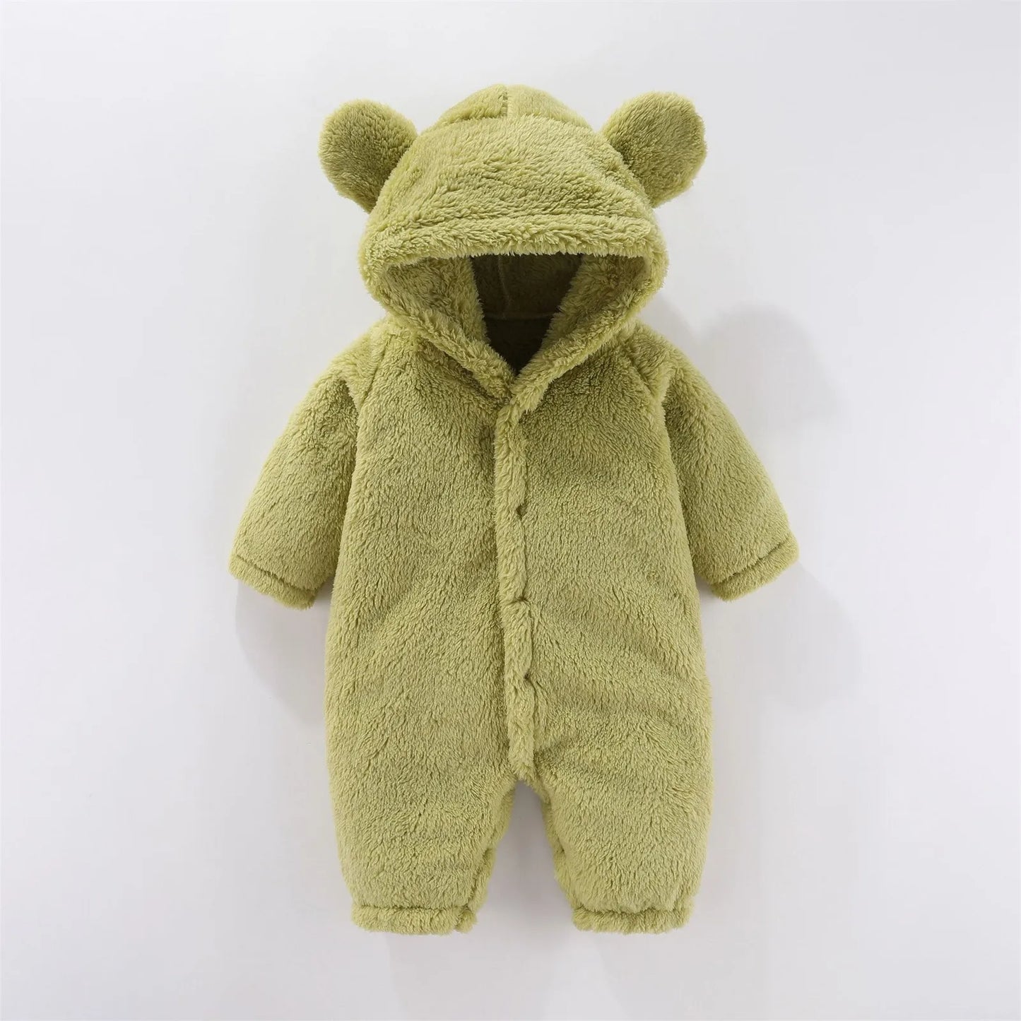 Baby Snowsuit Romper – Warm Fleece Hooded Jumpsuit for Newborn Boys & Girls (0-12M)