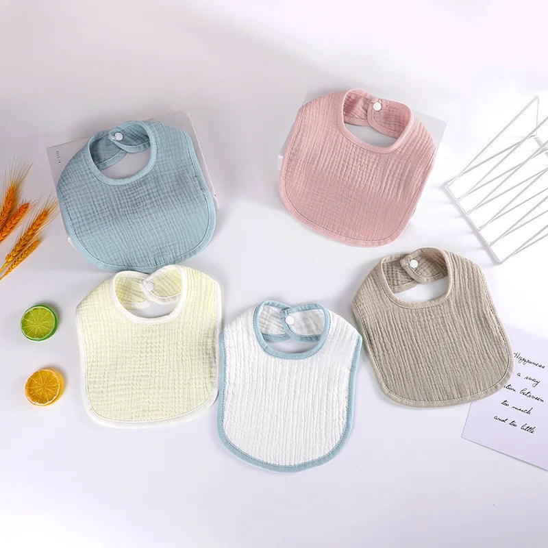 Baby Drool Bib – Soft Cotton Feeding Bib for Newborns & Toddlers (Unisex, Solid Color)