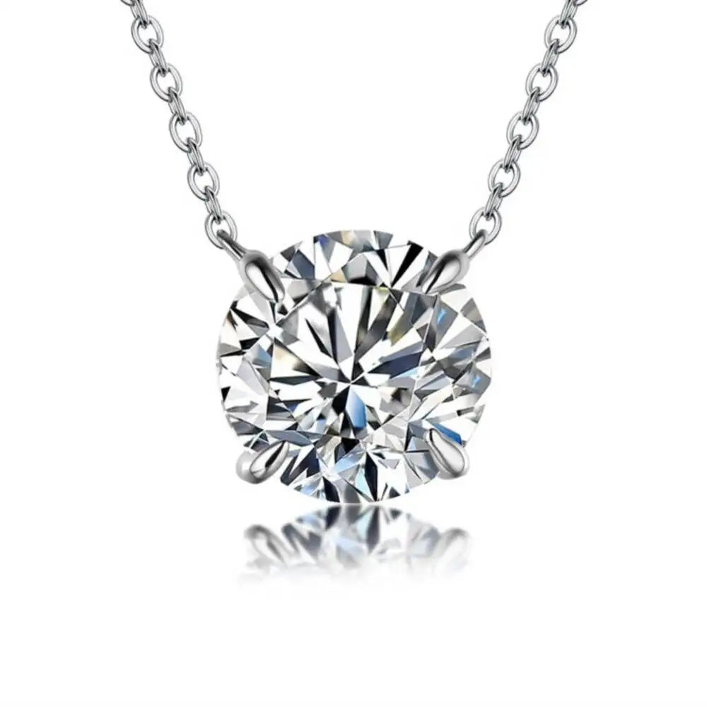 Moissanite Pendant Necklace 925 Sterling Silver – Diamond Alternative Bridal Jewelry