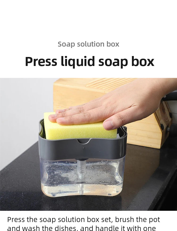 Kitchen Soap Dispenser with Sponge Holder