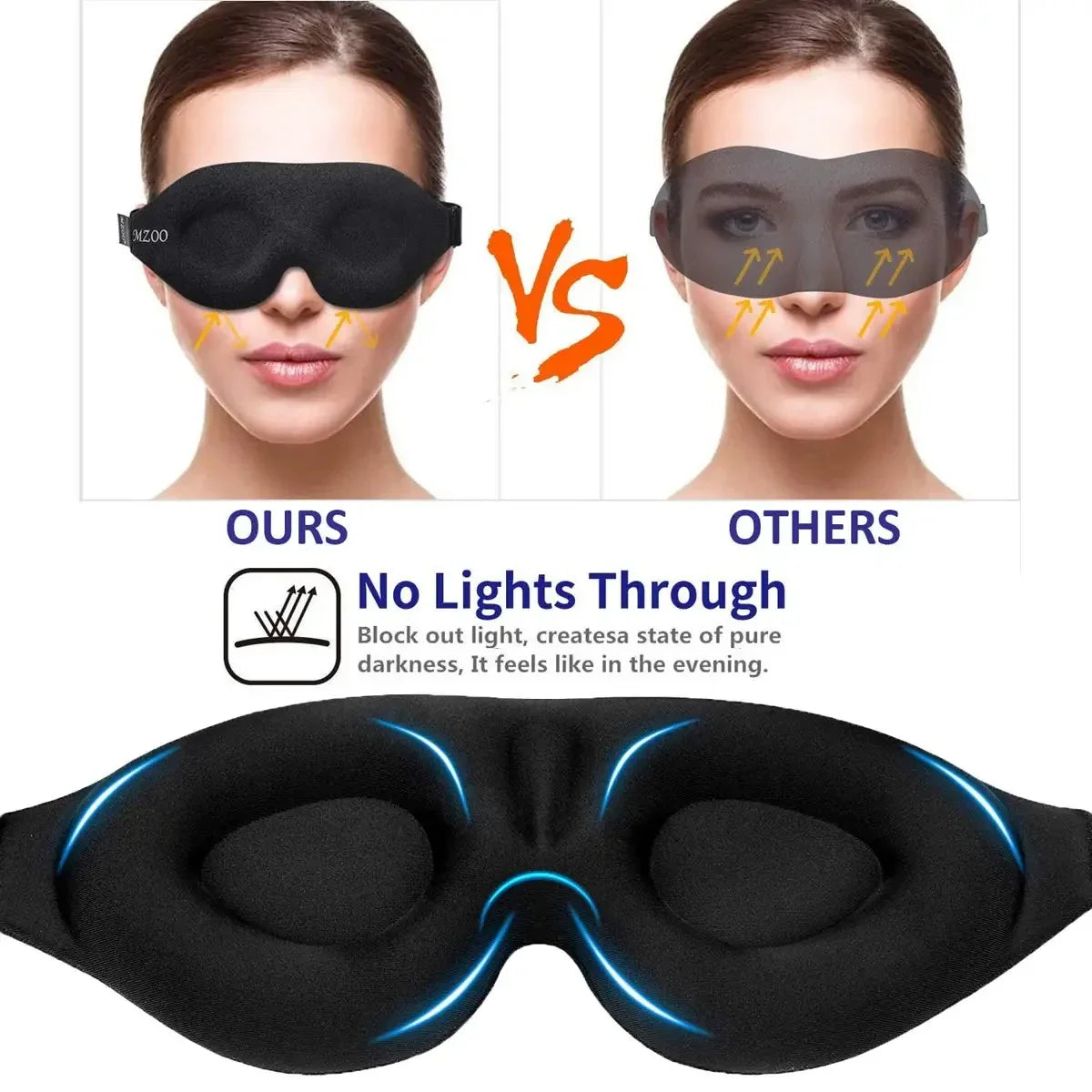 3D Blindfold Sleep Mask – Deep Sleep, Zero Pressure for Men and Women