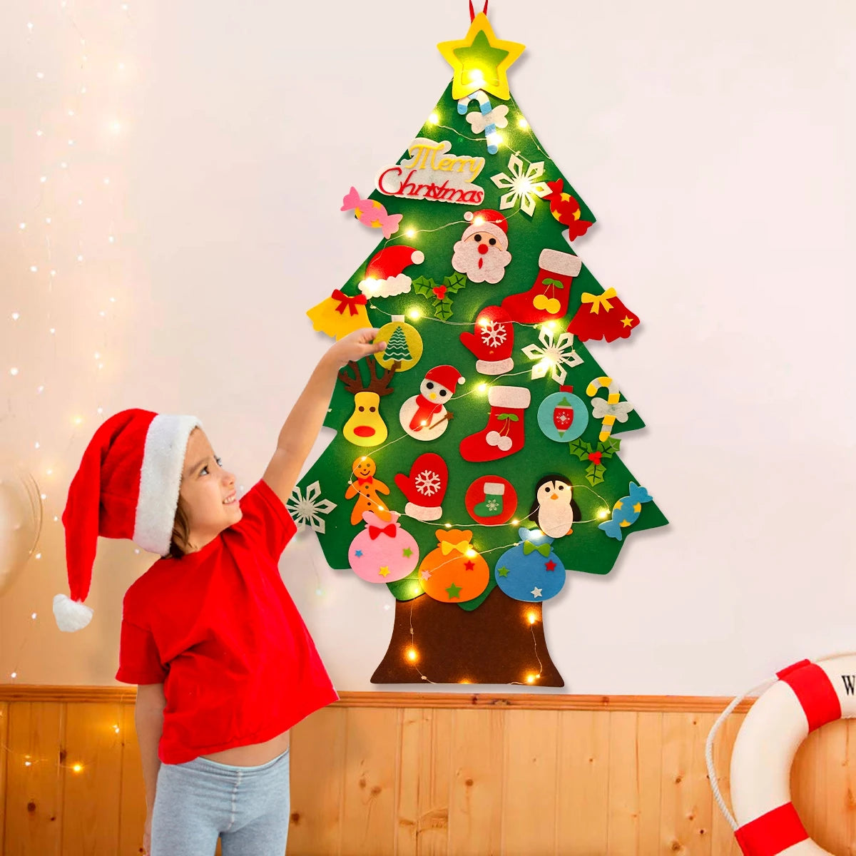 Felt Christmas Tree for Kids – DIY Wall Decoration with Ornaments 2026