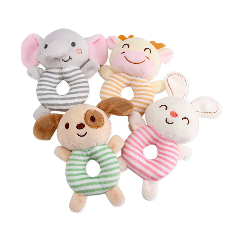 Soft Plush Animal Baby Rattle – Handheld Ring Toy for Newborns & Infants (0-24 Months)