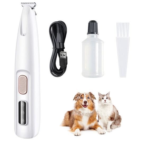 Rechargeable Pet Paw Trimmer with LED Light – Waterproof Grooming Clippers for Dogs & Cats