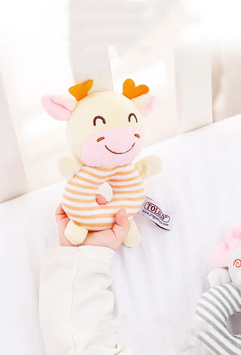Soft Plush Animal Baby Rattle – Handheld Ring Toy for Newborns & Infants (0-24 Months)