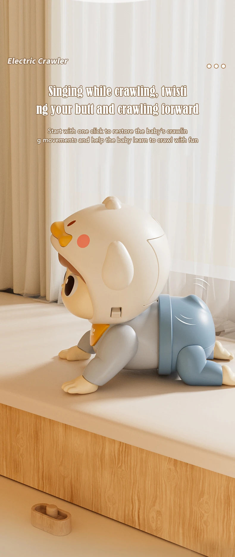 Electric Crawling Baby Toy with Sound – Moving Educational Doll for Toddlers 0-12 Months | Learning to Crawl Gift