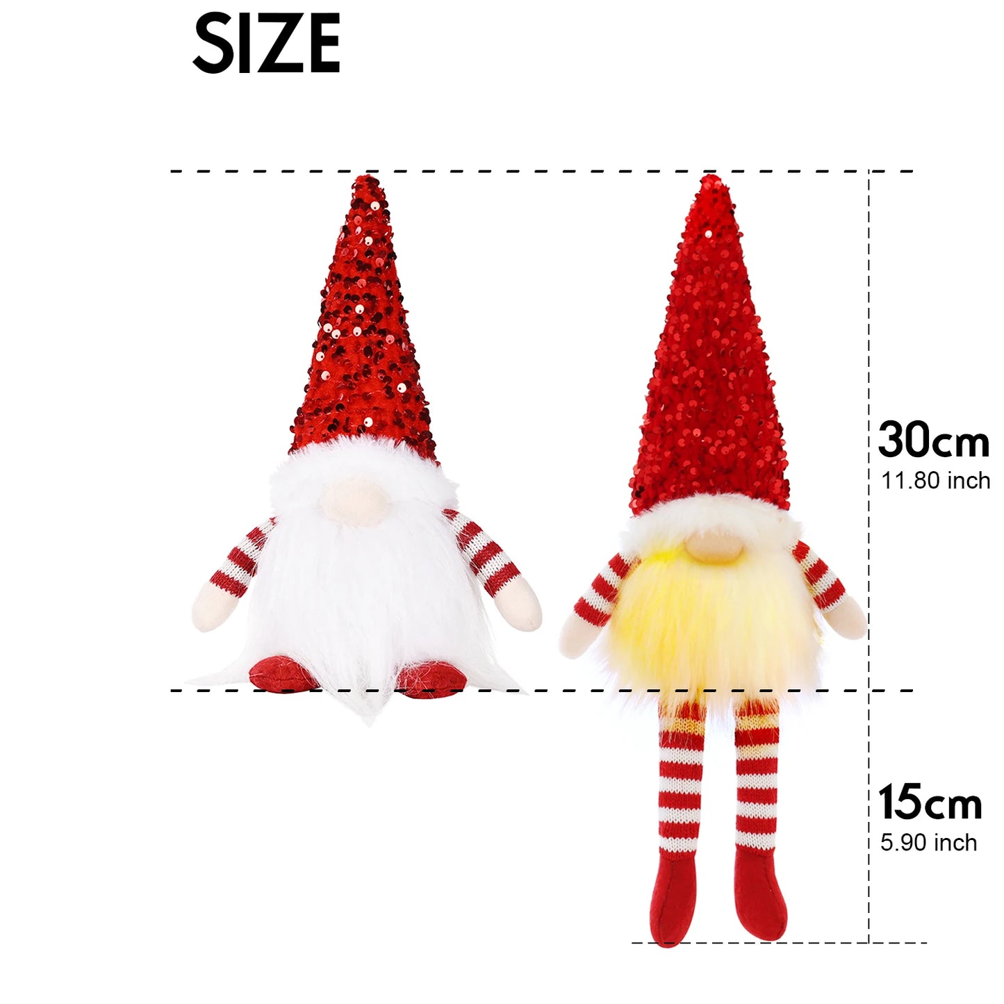 LED Christmas Gnome – Glowing Faceless Doll Decoration 30cm