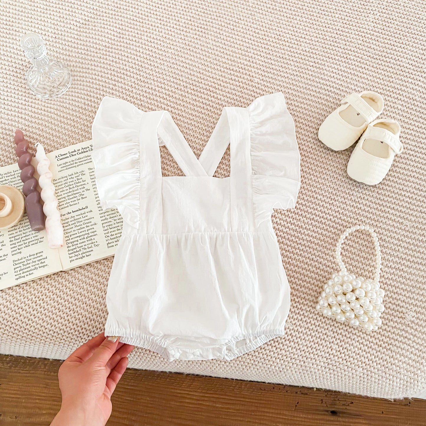 Baby Girl Romper – Solid Cotton Sleeveless Jumpsuit for Summer (0–24 Months)