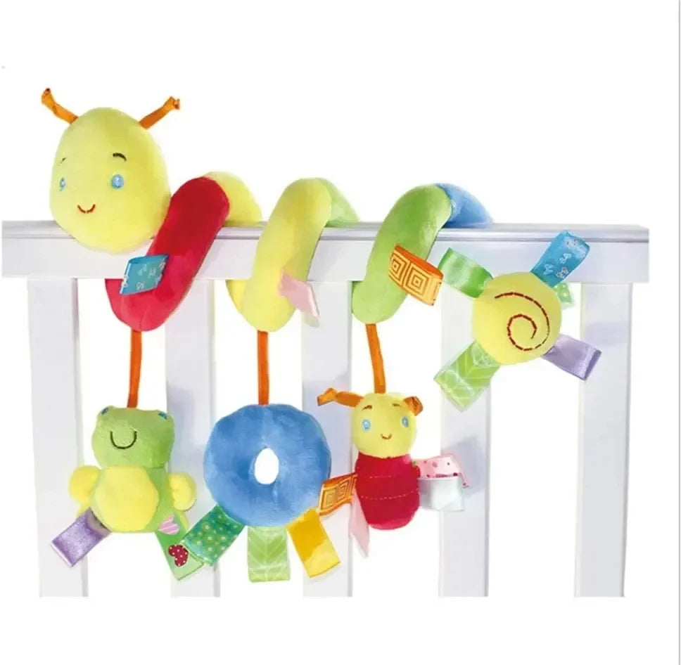 Spiral Crib & Stroller Hanging Toy – Soft Plush Rattle for Newborns | Baby Mobile for Car Seat, Pram, or Cot