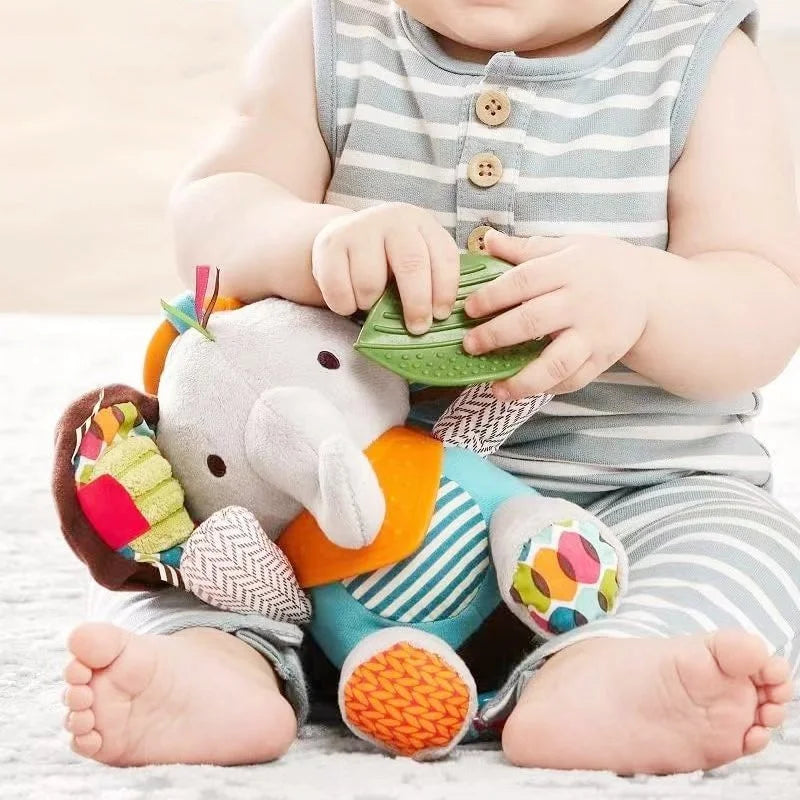 Montessori Baby Plush Animal Stroller Toys – Soft Hanging Rattle Dolls for Newborns & Toddlers