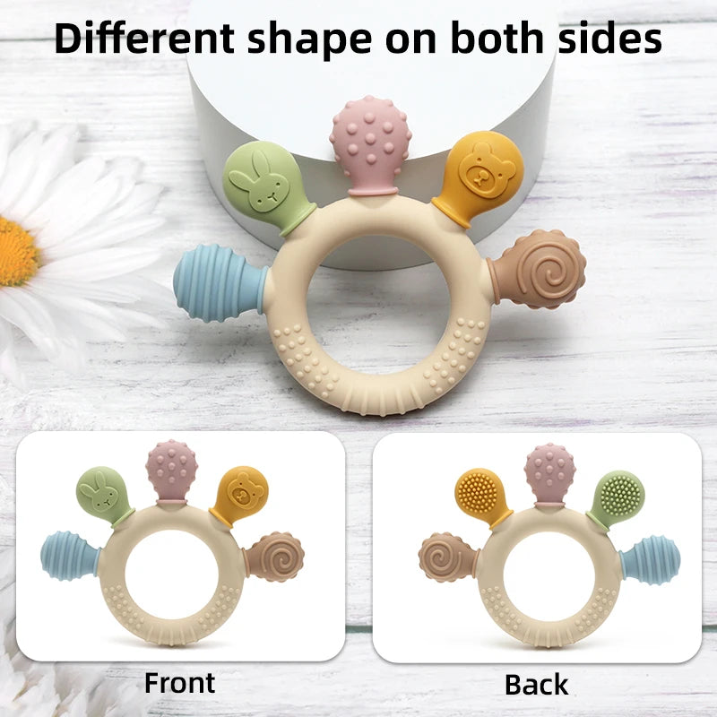BPA-Free Baby Teething Toy – Food Grade Silicone Sensory Chew Toy for Infants