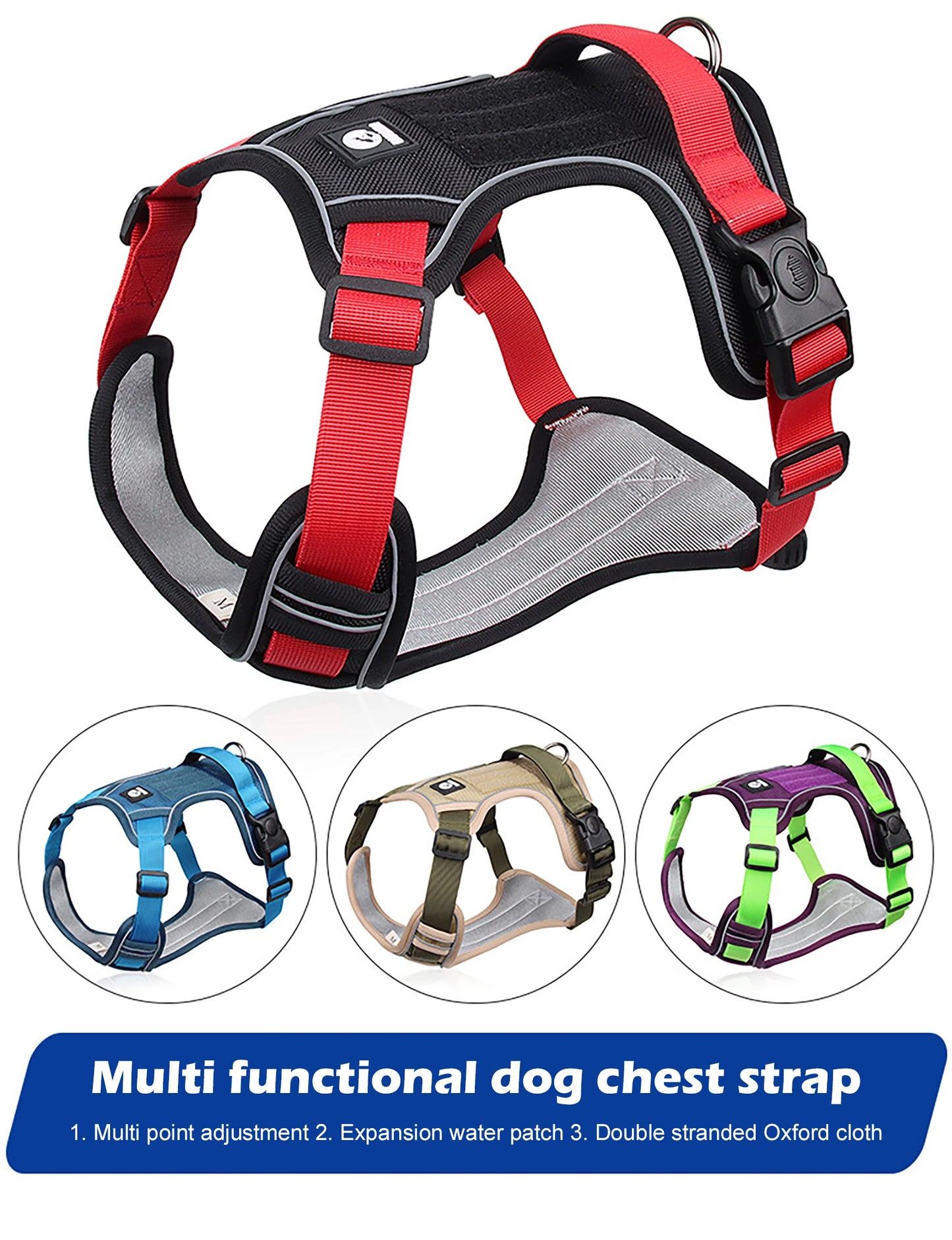 Ultimate Tactical Dog Harness – Waterproof, Reflective & Heavy-Duty for Large Dogs