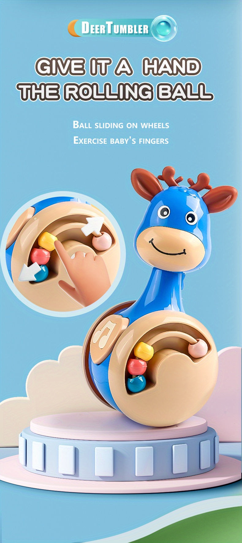 Roly Poly Tumbler Toy for Babies 6-12 Months – Wobbler Climbing & Sensory Learning Toy