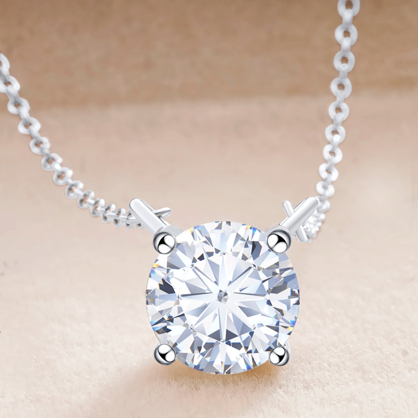 Moissanite Pendant Necklace 925 Sterling Silver – Diamond Alternative Bridal Jewelry