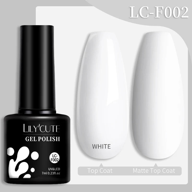 LILYCUTE Gel Nail Polish Set – 7ml Colorful UV Gel Varnish for Manicure | Long-Lasting Semi-Permanent Soak Off Nail Art Base & Top Coat