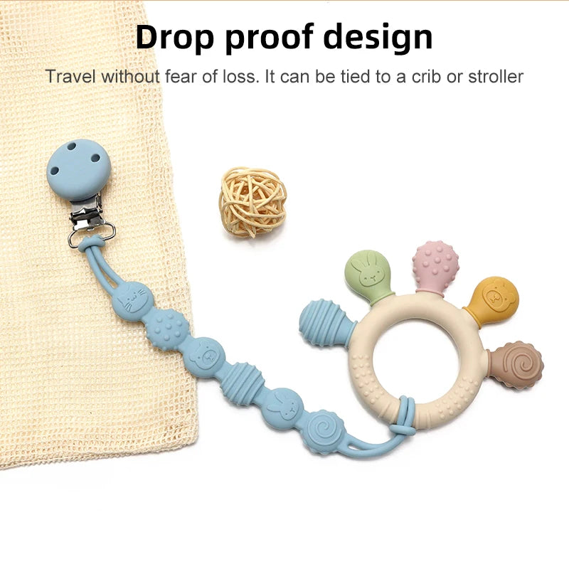 BPA-Free Baby Teething Toy – Food Grade Silicone Sensory Chew Toy for Infants