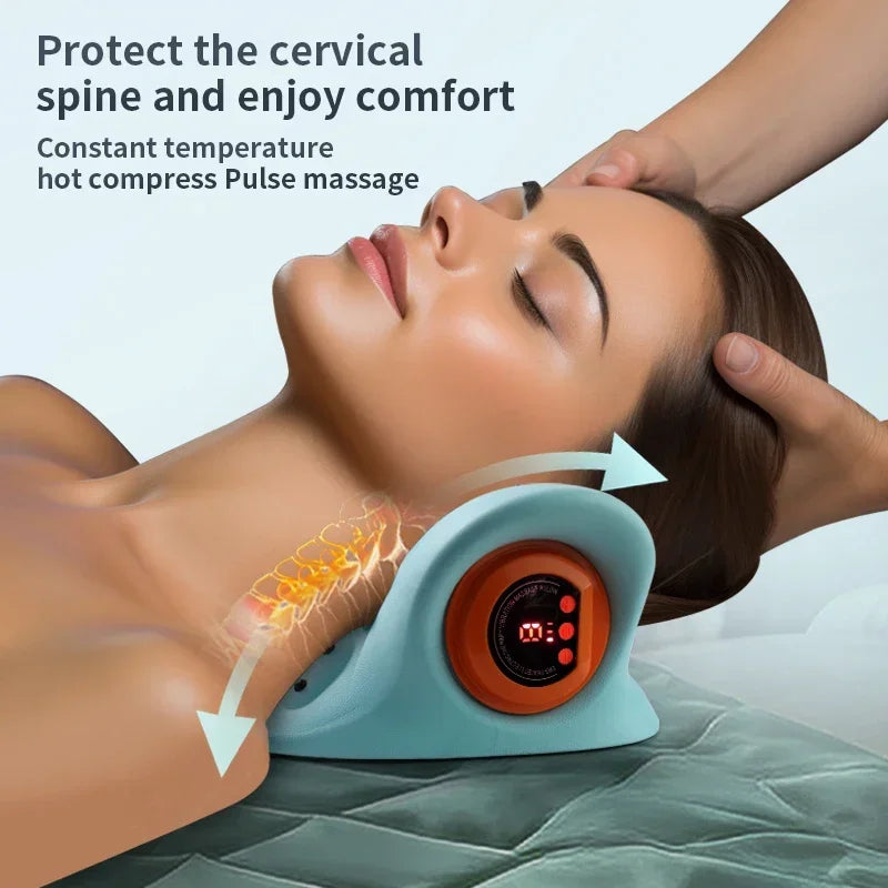 Electric Cervical Neck Massager Pillow – Spine Stretch, Shoulder Relaxation & Pain Relief Device