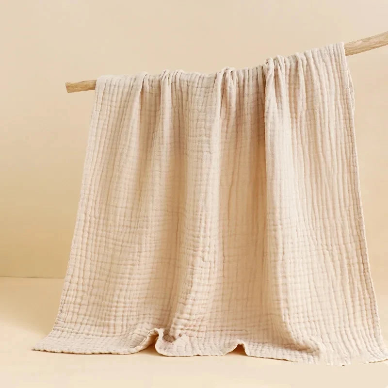 6-Layer Muslin Baby Bath Towel – 100% Cotton Swaddle & Receiving Blanket (105×105 cm)