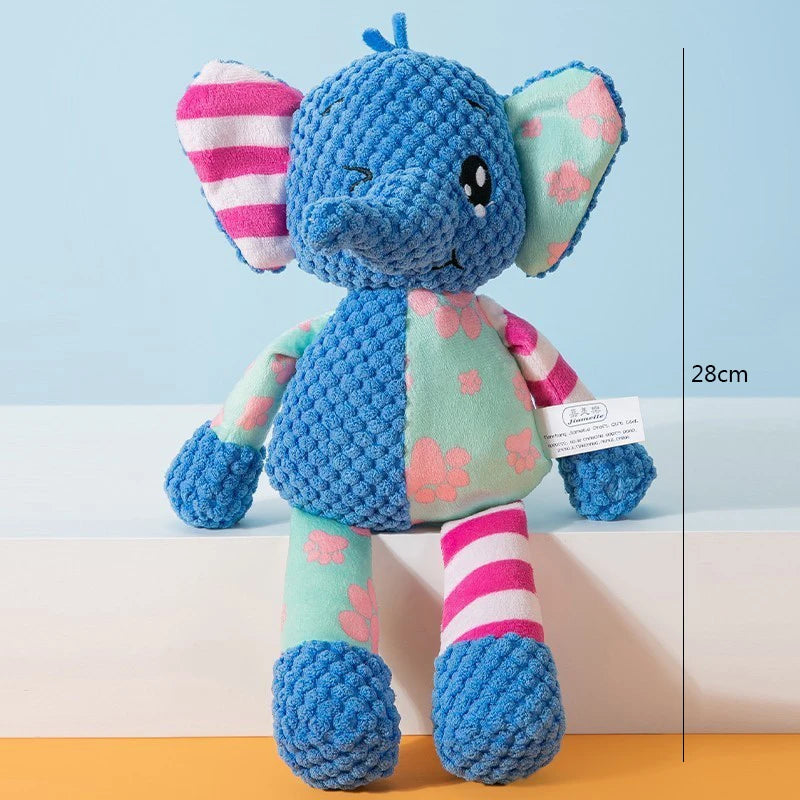 Squeaky Plush Dog Toy – Bite-Resistant, Interactive Chew Toy for Pets (Soft Fleece Animal Design)