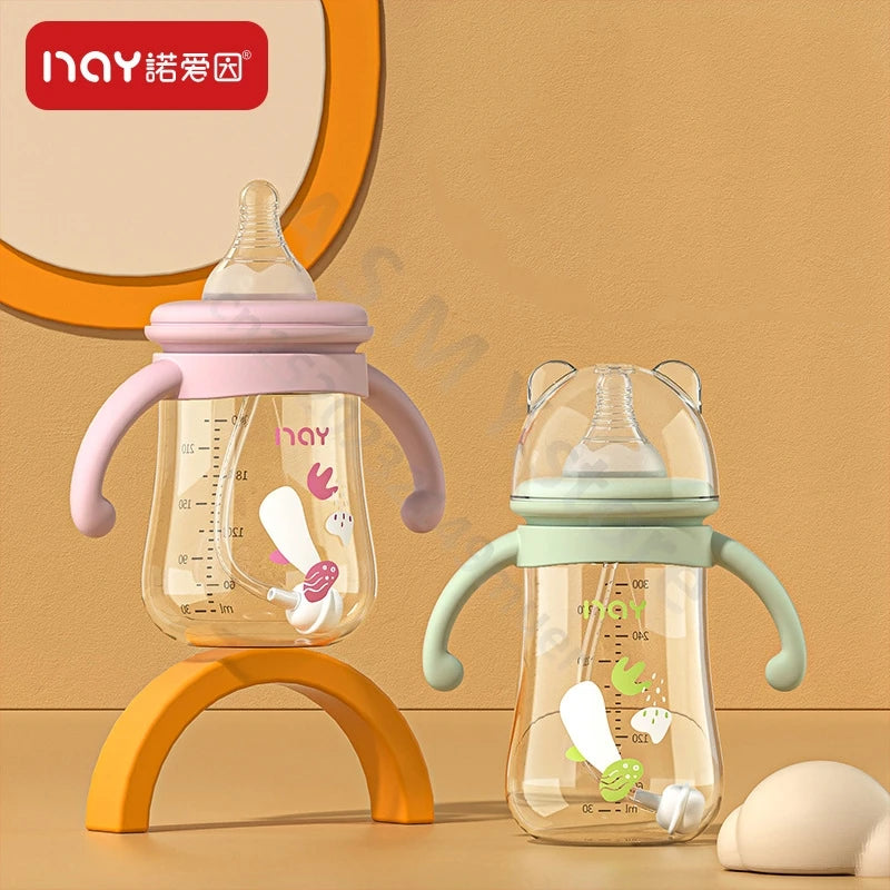 Anti-Colic Baby Bottle with Handles for 6+ Months – Leak-Proof, BPA-Free, Easy Grip