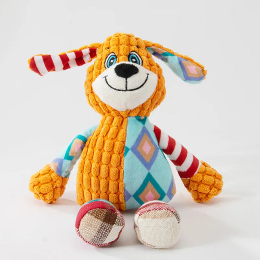 Squeaky Plush Dog Toy – Bite-Resistant, Interactive Chew Toy for Pets (Soft Fleece Animal Design)