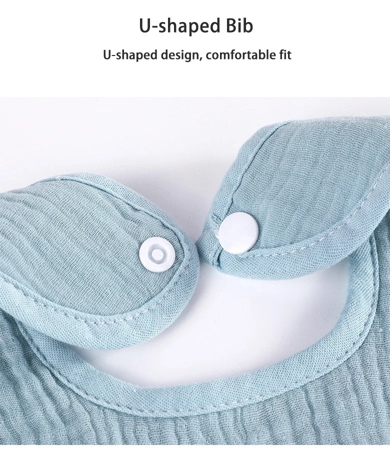 Baby Drool Bib – Soft Cotton Feeding Bib for Newborns & Toddlers (Unisex, Solid Color)
