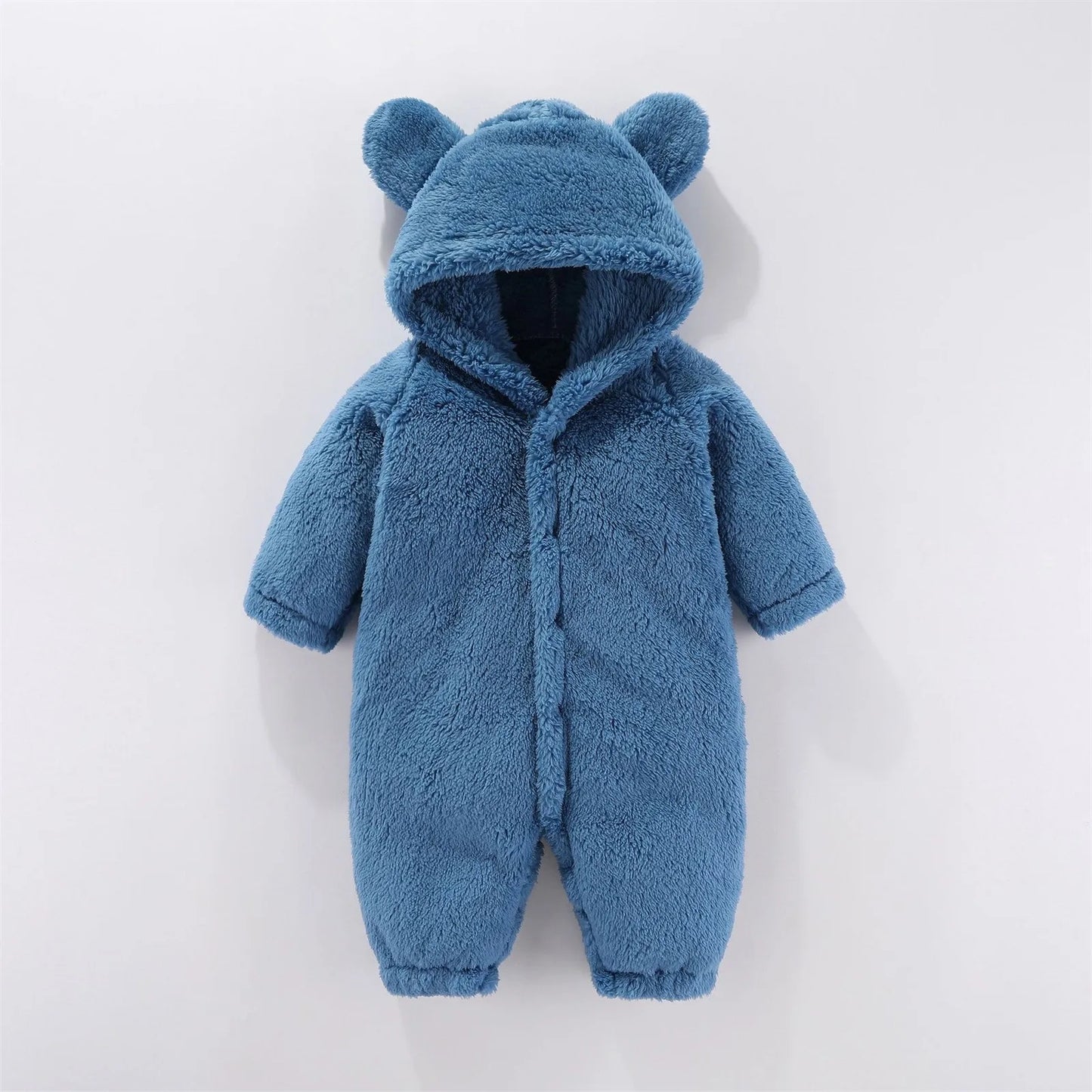 Baby Snowsuit Romper – Warm Fleece Hooded Jumpsuit for Newborn Boys & Girls (0-12M)
