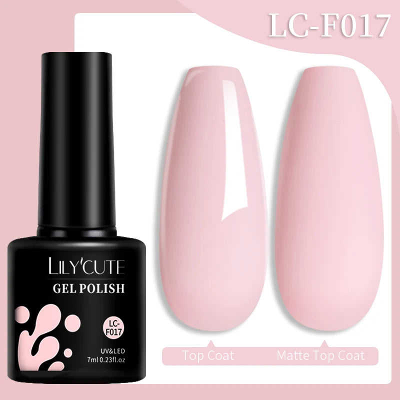 LILYCUTE Gel Nail Polish Set – 7ml Colorful UV Gel Varnish for Manicure | Long-Lasting Semi-Permanent Soak Off Nail Art Base & Top Coat