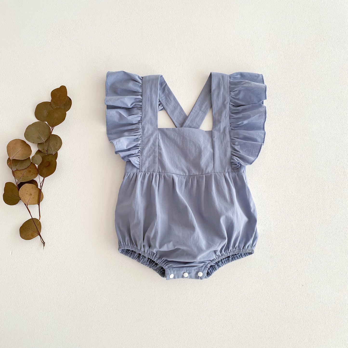 Baby Girl Romper – Solid Cotton Sleeveless Jumpsuit for Summer (0–24 Months)