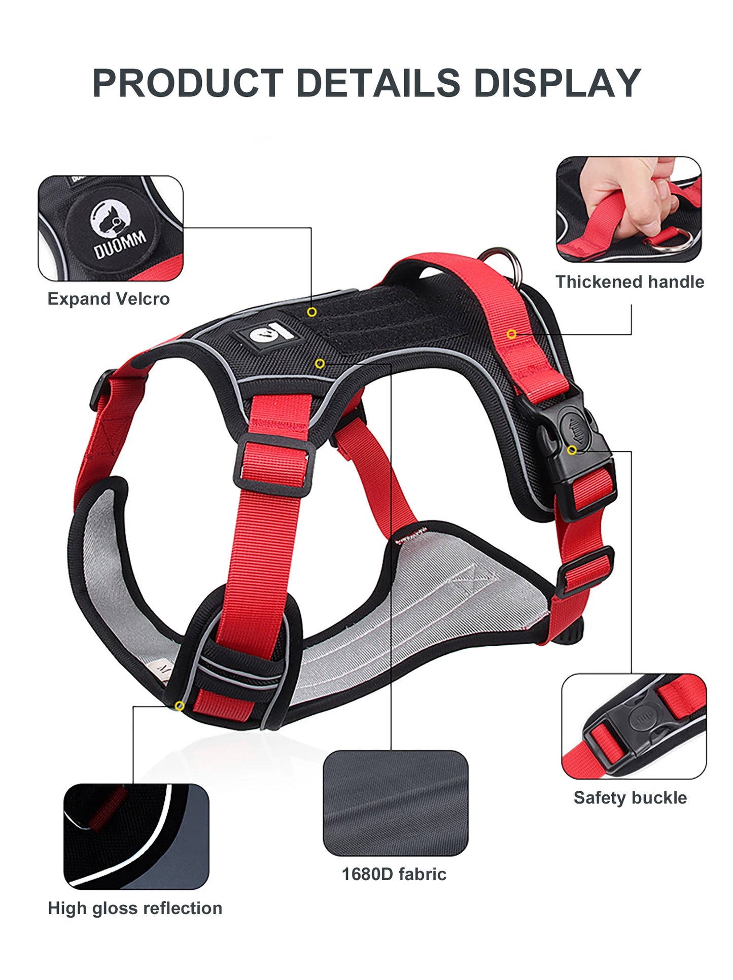 Ultimate Tactical Dog Harness – Waterproof, Reflective & Heavy-Duty for Large Dogs