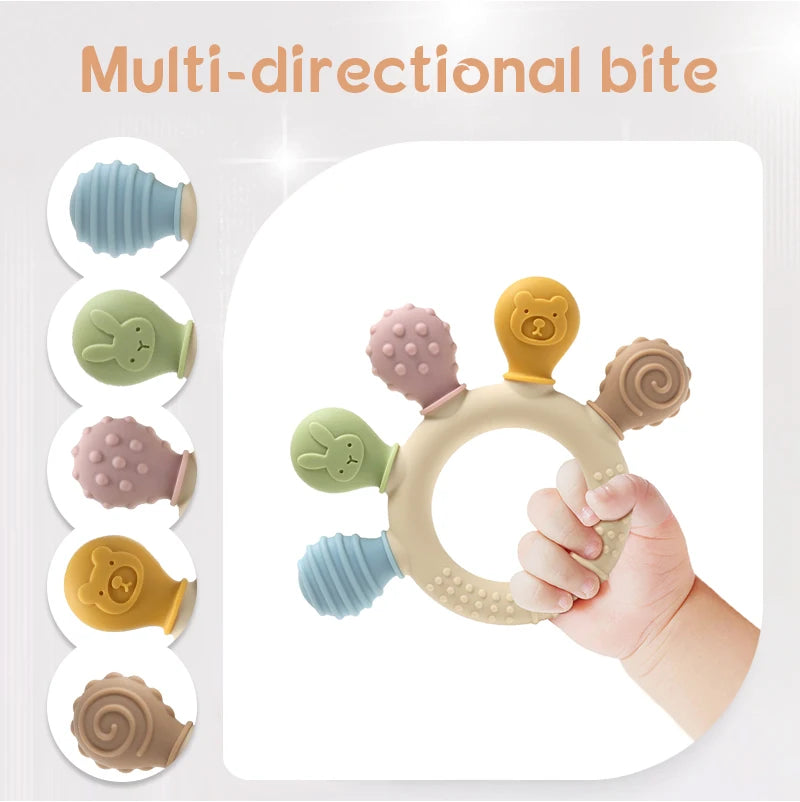 BPA-Free Baby Teething Toy – Food Grade Silicone Sensory Chew Toy for Infants