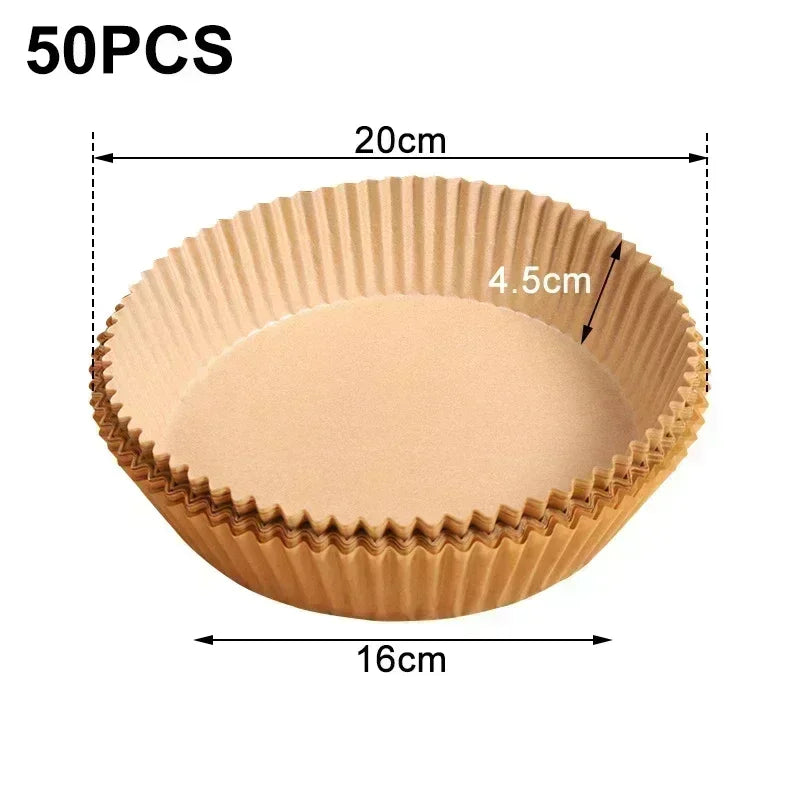 Disposable Air Fryer Paper Liners – Non-Stick, Oil-Absorbing Baking Sheets