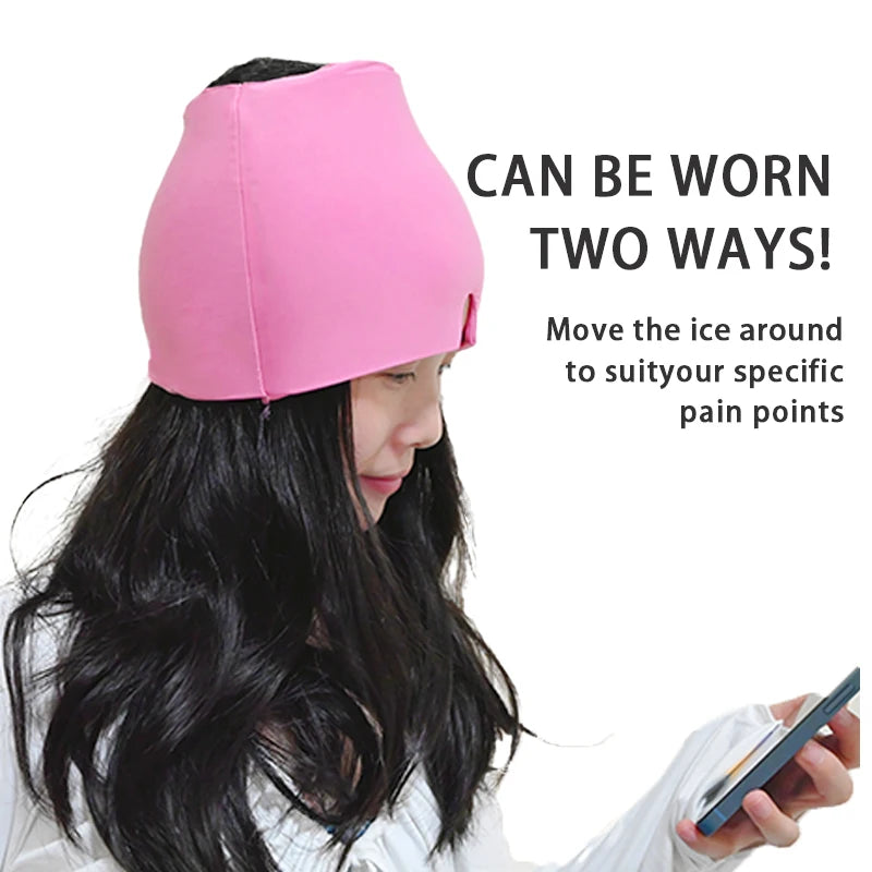 Migraine Relief Ice Headache Hat – Cold Therapy Cap & Eye Mask for Pain & Stress Relief