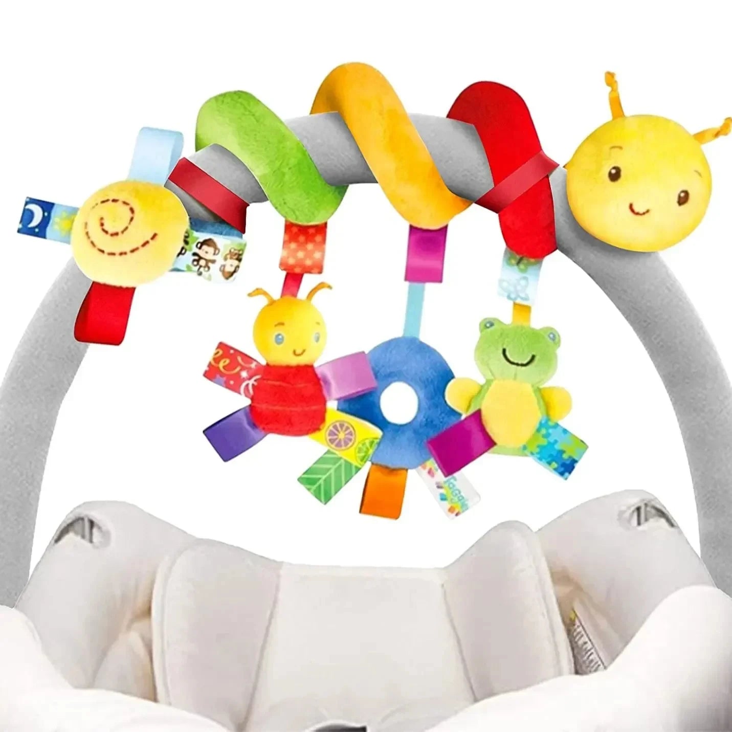 Spiral Crib & Stroller Hanging Toy – Soft Plush Rattle for Newborns | Baby Mobile for Car Seat, Pram, or Cot