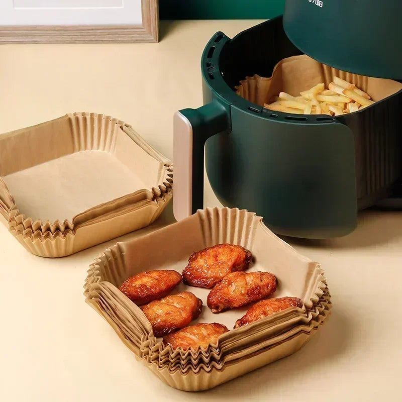 Disposable Air Fryer Paper Liners – Non-Stick, Oil-Absorbing Baking Sheets