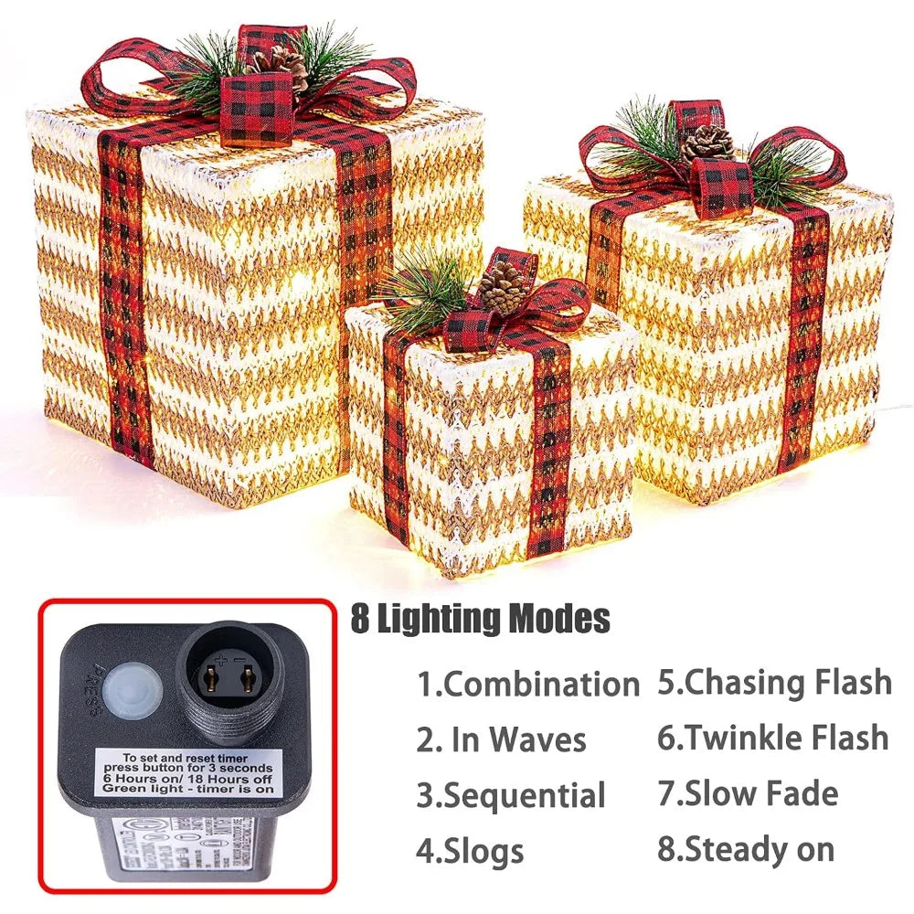 CHRISTMAS LIGHTS GIFT BOXES  SET Style and Sanctuary