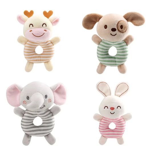 Soft Plush Animal Baby Rattle – Handheld Ring Toy for Newborns & Infants (0-24 Months)
