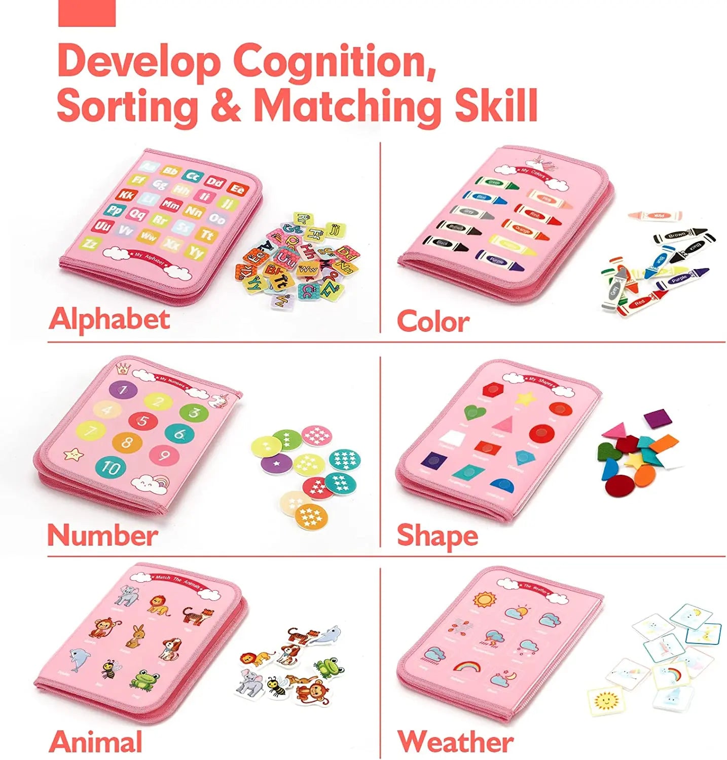Montessori Toddler Busy Board – Sensory Learning Toy for Fine Motor Skills, Zippers, Buckles & Laces – Travel Toy for 1-4 Year Olds
