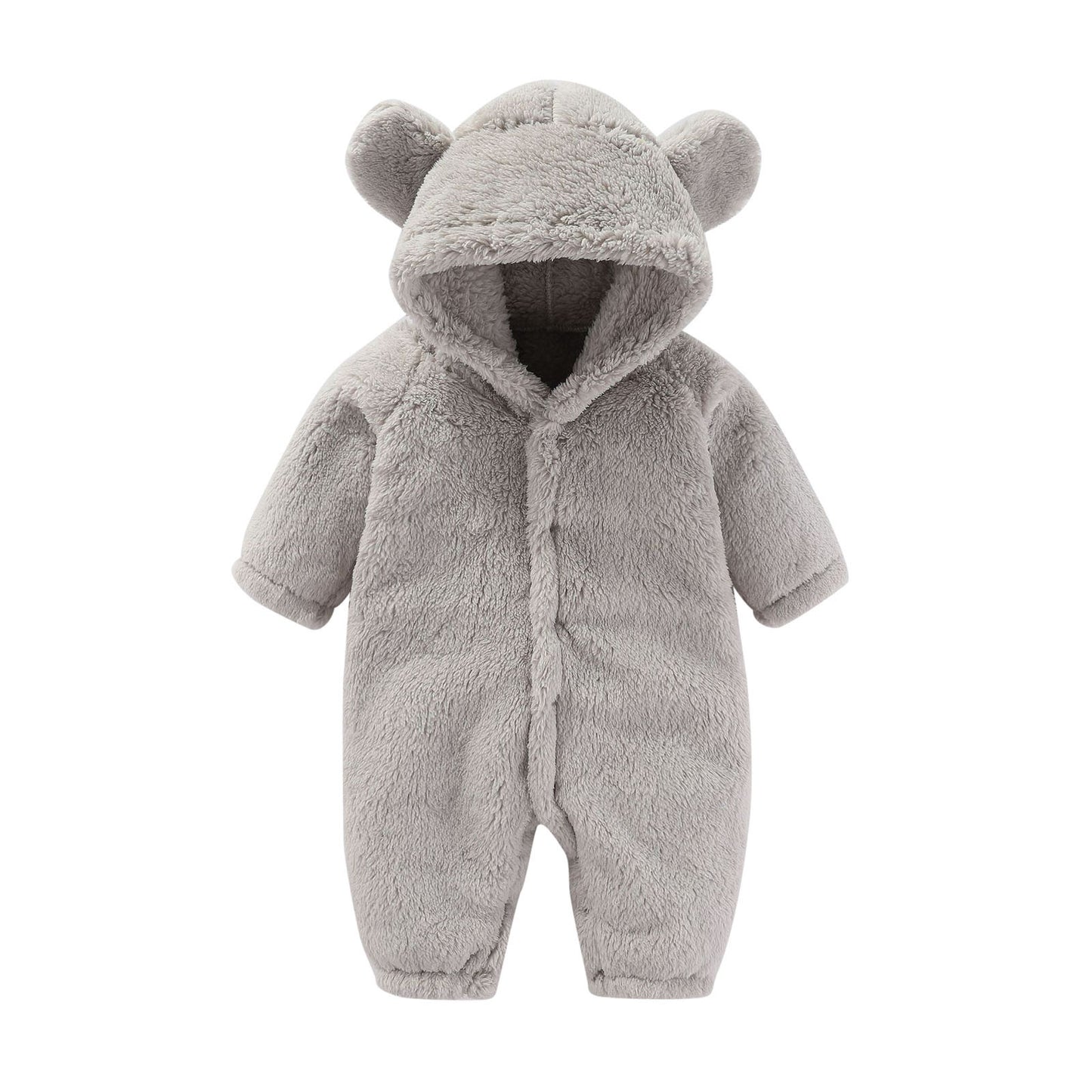 Baby Snowsuit Romper – Warm Fleece Hooded Jumpsuit for Newborn Boys & Girls (0-12M)