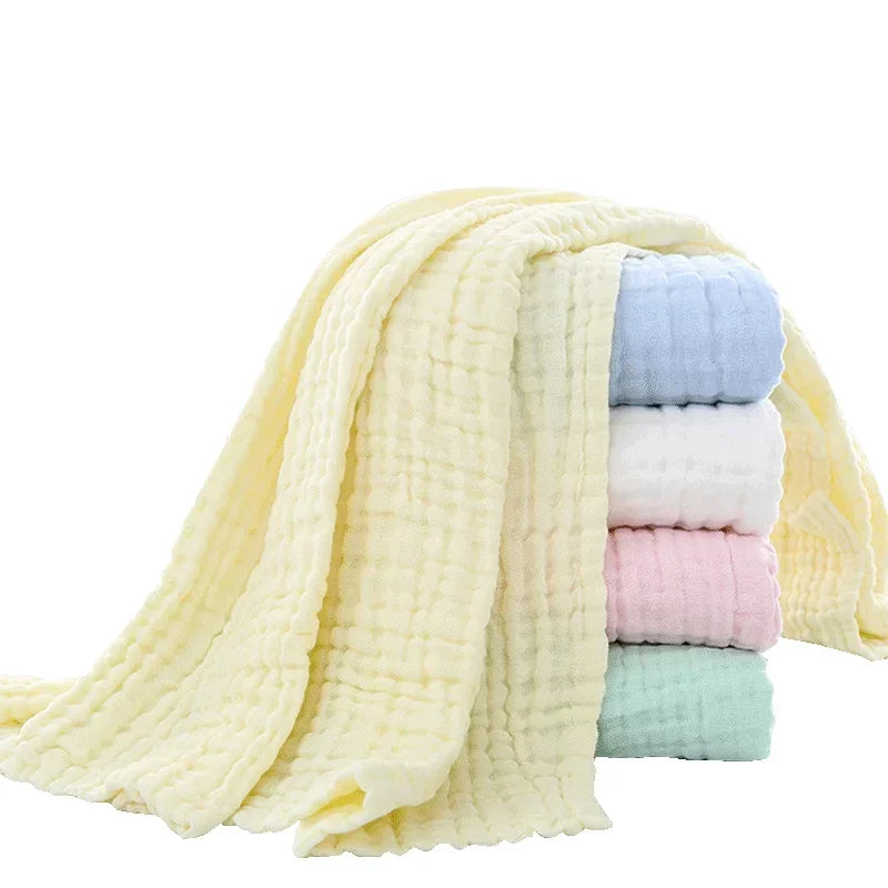 6-Layer Muslin Baby Bath Towel – 100% Cotton Swaddle & Receiving Blanket (105×105 cm)