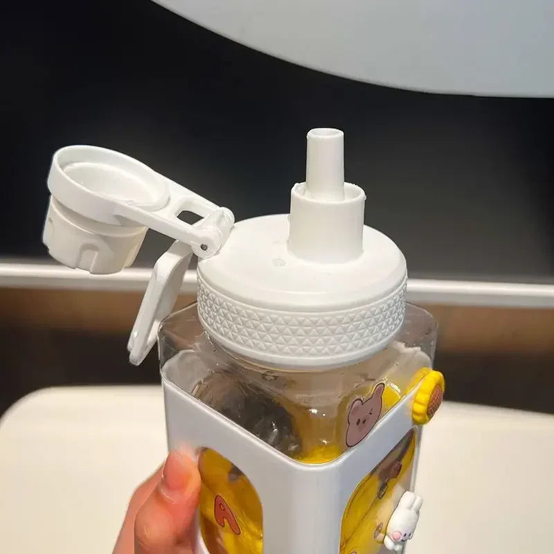 Kawaii Straw Water Bottle – Cute Leak-Proof Drink Bottle