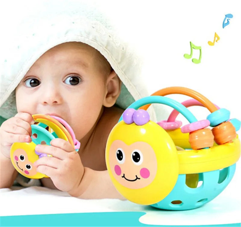 Baby Soft Silicone Teething Rattle Ball – Sensory Grasping Toy for Newborns & Toddlers
