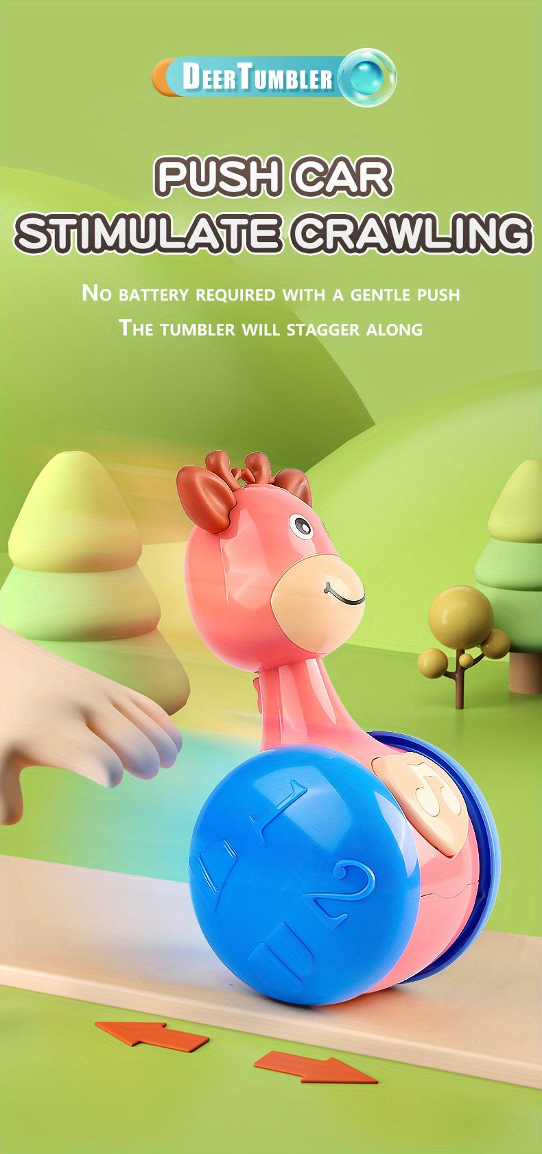 Roly Poly Tumbler Toy for Babies 6-12 Months – Wobbler Climbing & Sensory Learning Toy