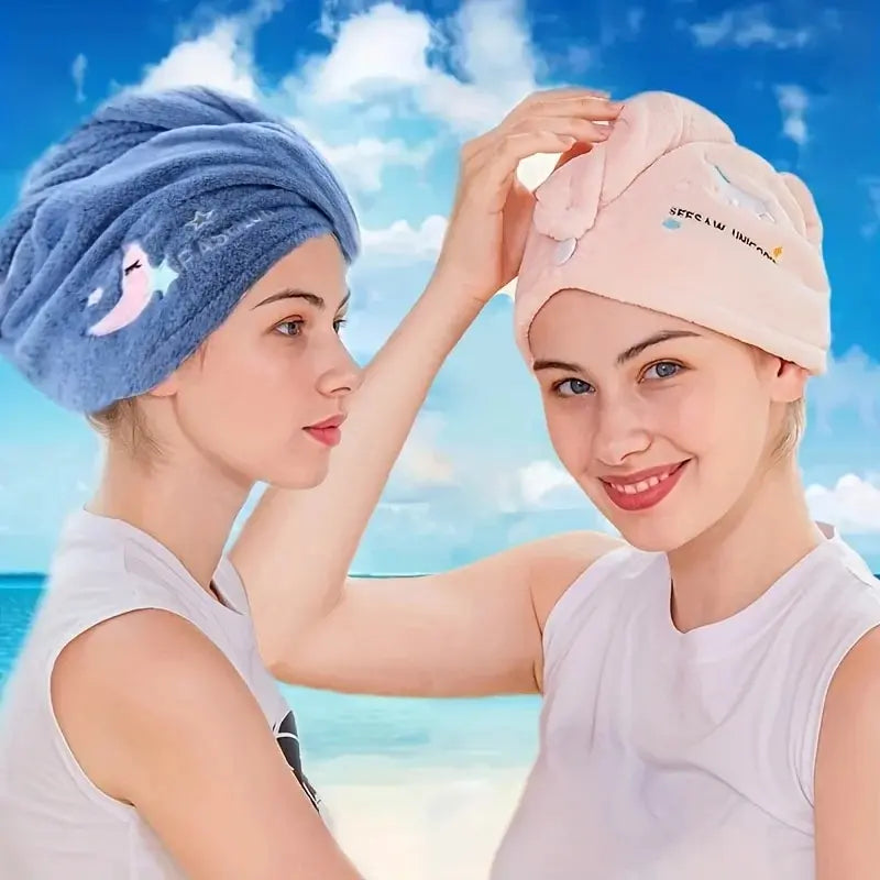Super Absorbent Hair Drying Hat – Soft, Cute Quick-Dry Towel Wrap for Women & Girls
