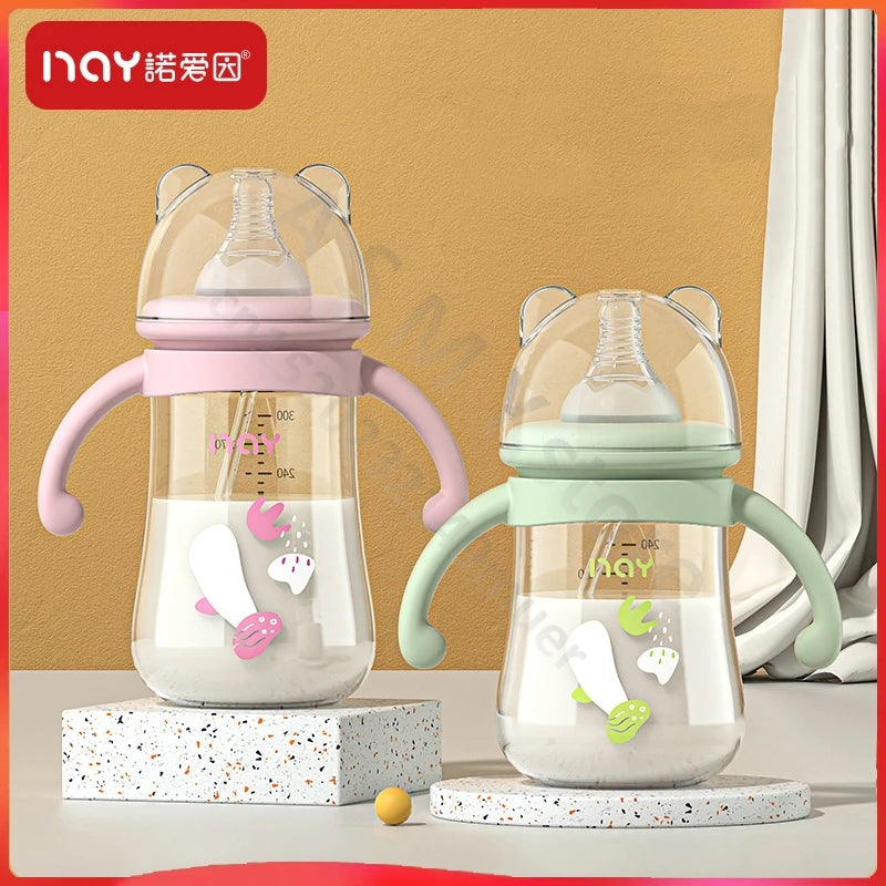 Anti-Colic Baby Bottle with Handles for 6+ Months – Leak-Proof, BPA-Free, Easy Grip
